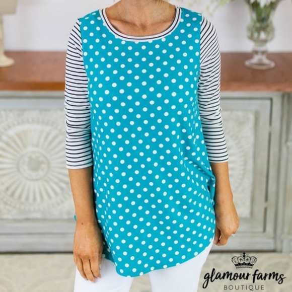 NWOT White Birch Polka Dot Top. XL - Picture 1 of 5